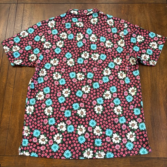 Bad Birdie Polo SS Shirt Black Floral Performance Golf Stretch Men XLarge - Picture 2 of 10